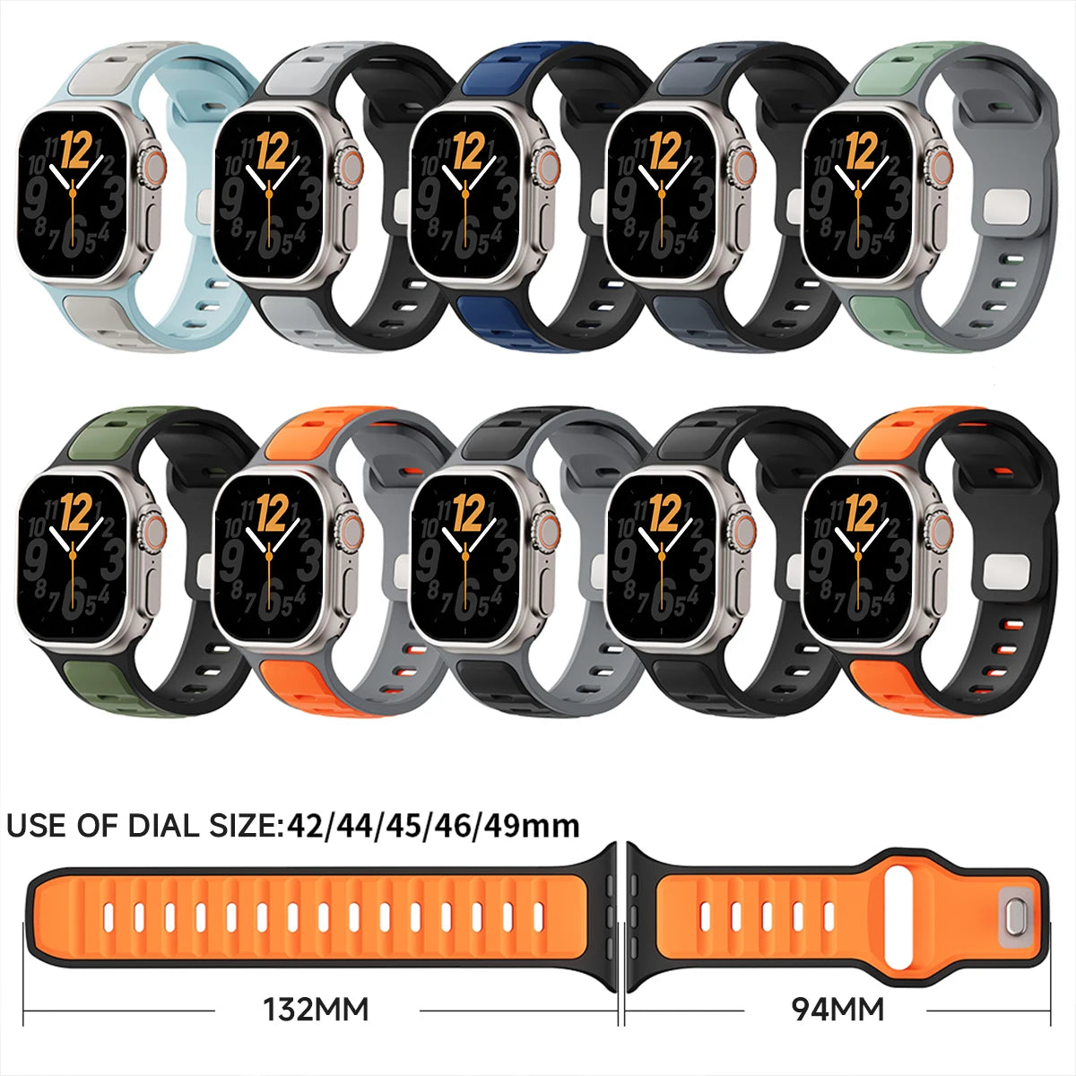 Premium Silicone Sport Band Strap for Apple Watch