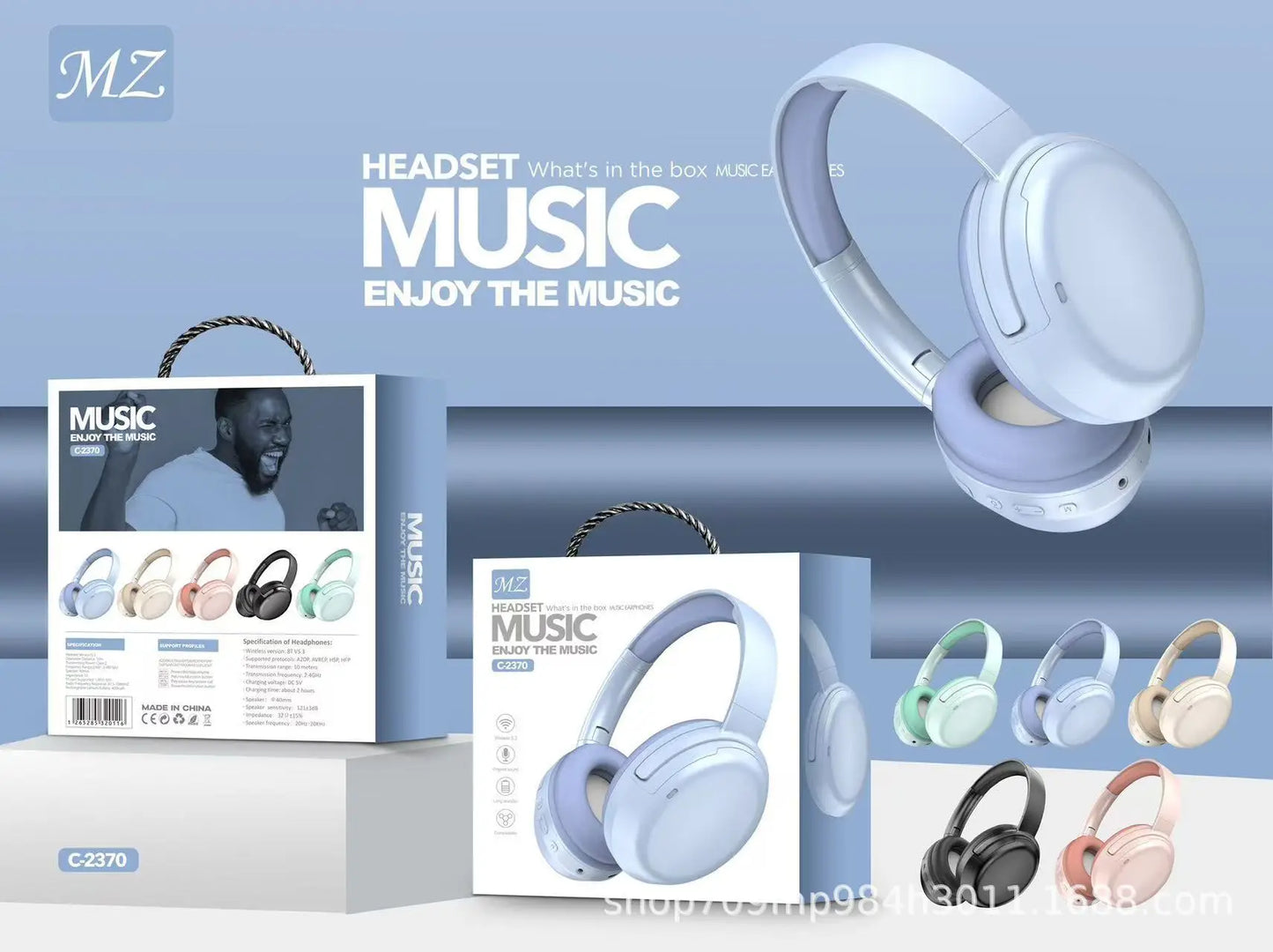 Bluetooth Headset – Mint Green | Premium Wireless Headphones