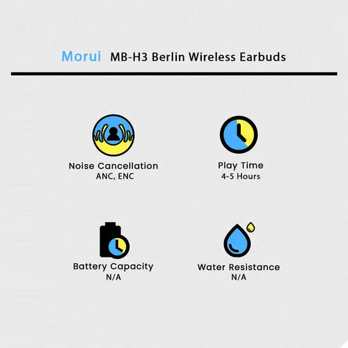 Morui MB-H3 Berlin Wireless Earbuds