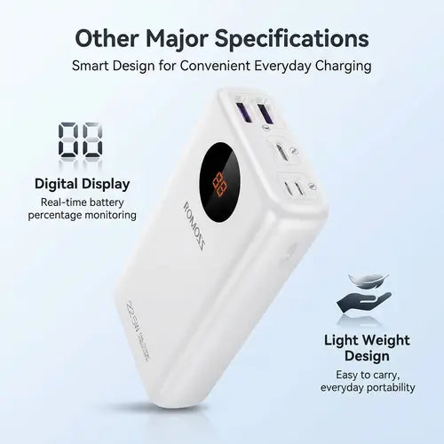 Romoss SW10PF 10000mAh 22.5W 5A Digital LED Display Fast Charging Power Bank